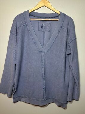 Pilcro Light Blue/purple Knit Top Relaxed Fit Cozy summer Vibes size M